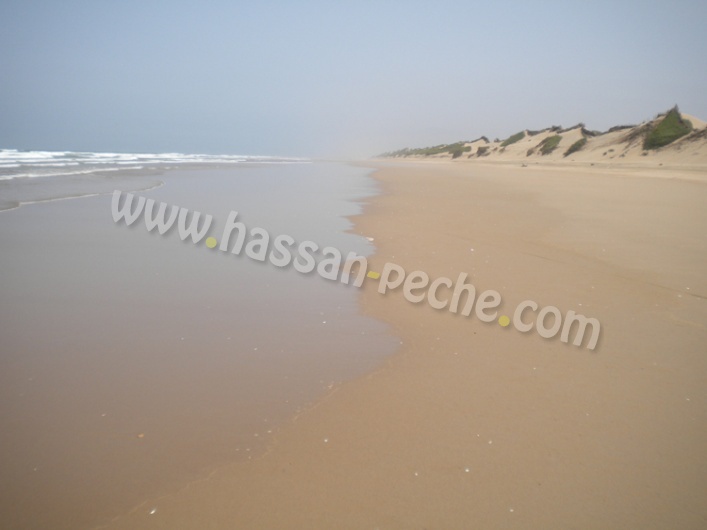 La plage de IGGIN SDIST AGD AGOUN  sud de l'embouchure de l'oued Souss. 