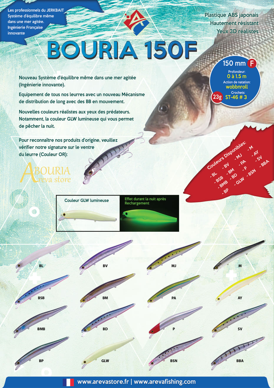 leurres BOURIA 150F Série BOURIA en 2020 16 Couleurs disponibles 