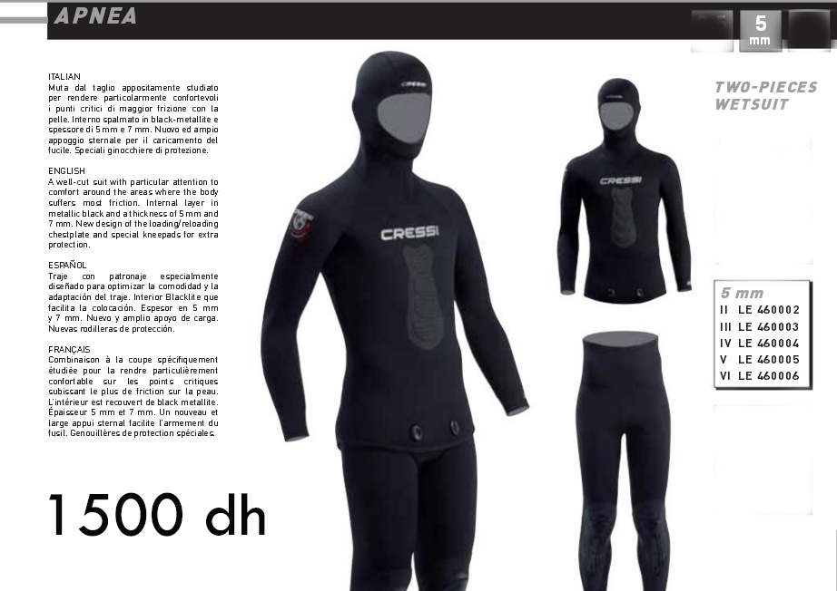COMBINAISON CRESSI APNEA 5MM