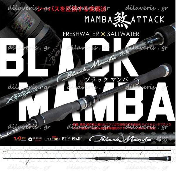Cannes à pêche lancer spinning vega 300 Black mamba