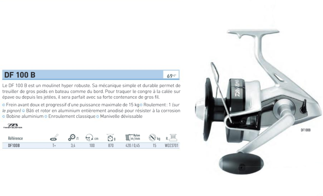Moulinet de pêche Daïwa DF 100 B