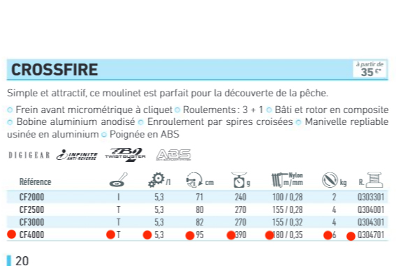 MOULINET DAIWA CROSSFIRE 4000