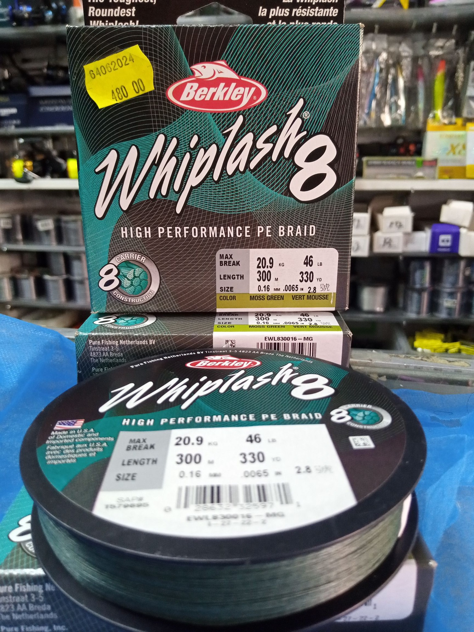 Tresse Berkley Whiplash 8 Verte 300m.