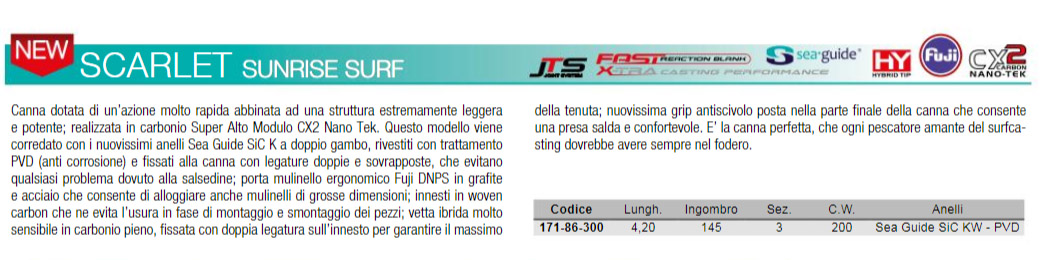 canne a peche surfcasting Trabucco  SUNRISE 4.20 . prix 1480