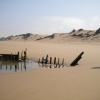 La plage de AGD AGOUN  5 kilomètres au sud de l'embouchure de l'oued Souss.
