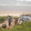 La plage de AGD AGOUN  5 kilomètres au sud de l'embouchure de l'oued Souss.