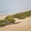 La plage de IGGIN SDIST  sud de l'embouchure de l'oued Souss. 